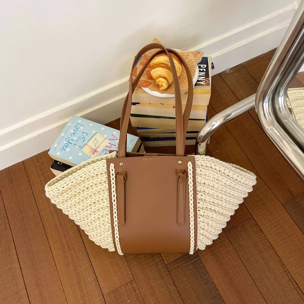 Straw Woven Shoulder Bag – detail view 8 – Muse & Moss