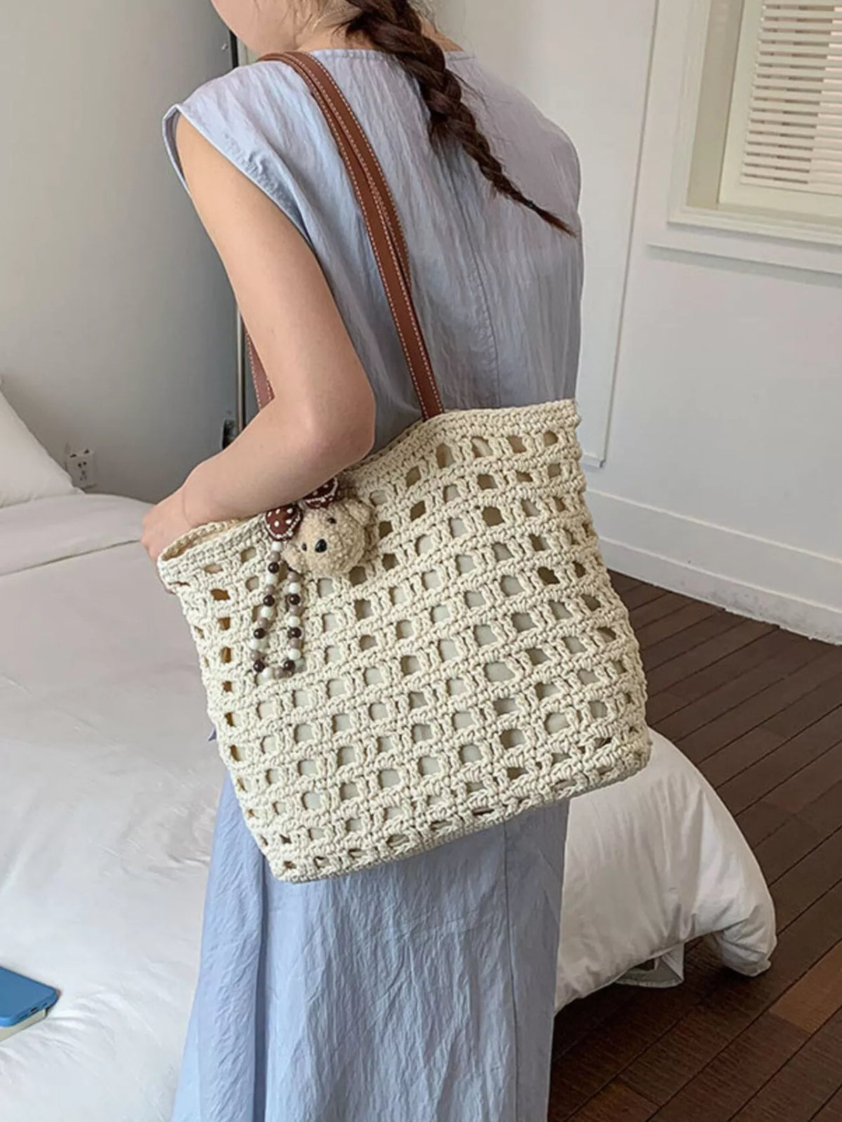 Woven Straw Handbag – detail view 6 – Muse & Moss