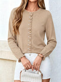 Ruffle-Trimmed Button-Down Knit Cardigan – Muse & Moss