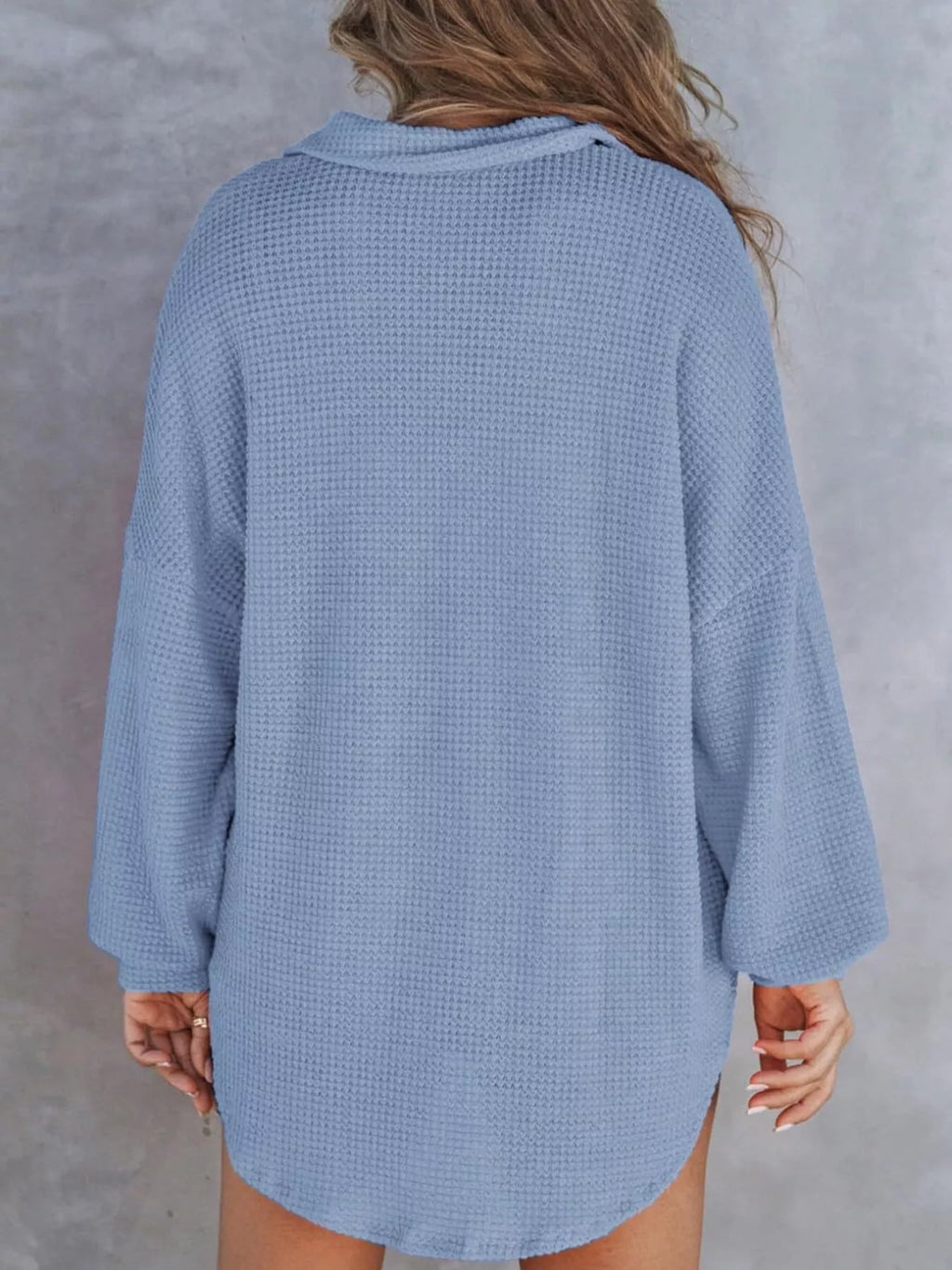 Waffle Knit Button Detail T-Shirt with Pocket – detail view 8 – Muse & Moss