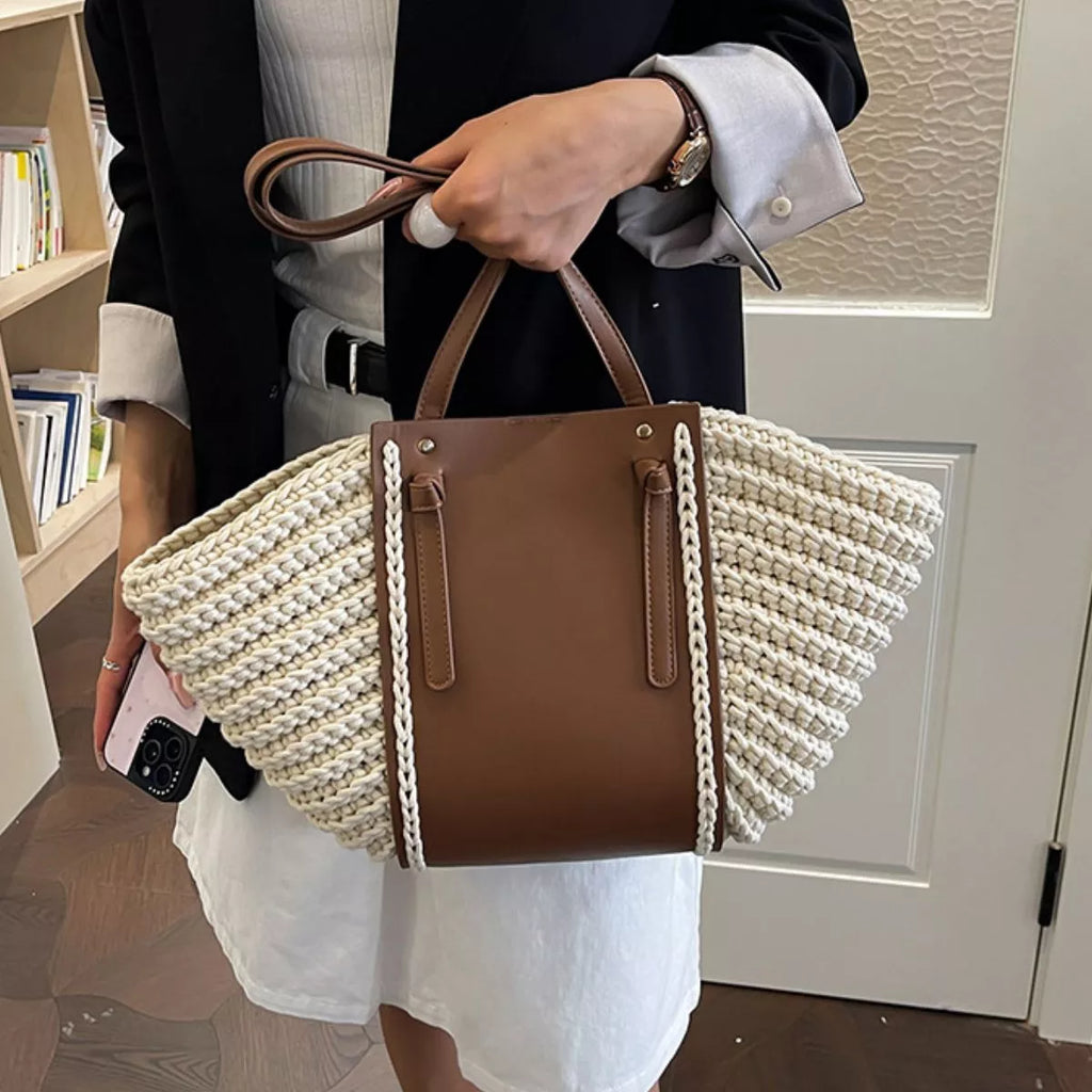 Straw Woven Shoulder Bag – detail view 5 – Muse & Moss