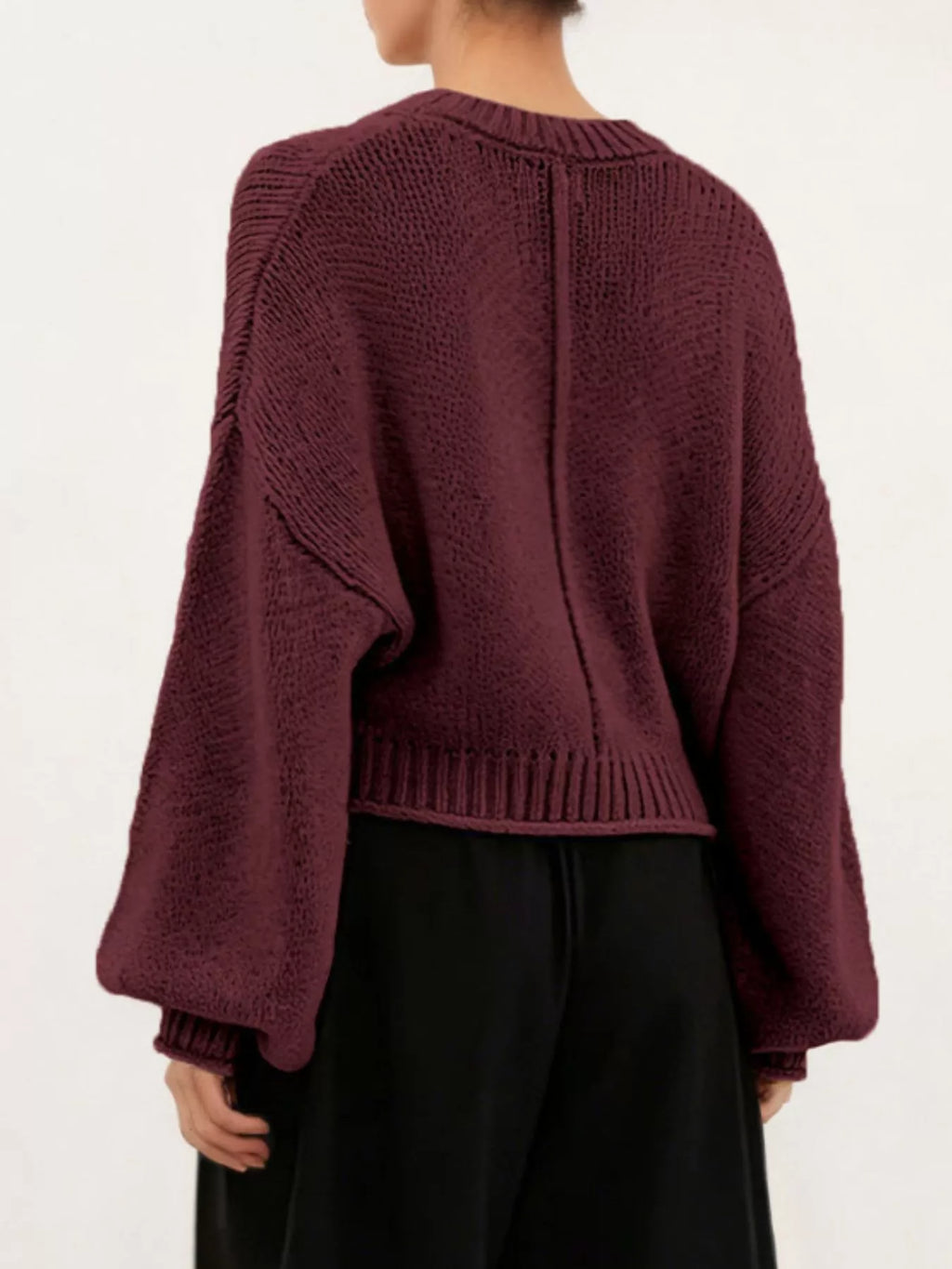 Oversized Chunky Knit Sweater – detail view 7 – Muse & Moss