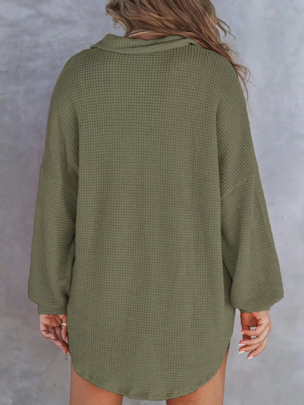 Waffle Knit Button Detail T-Shirt with Pocket – detail view 2 – Muse & Moss