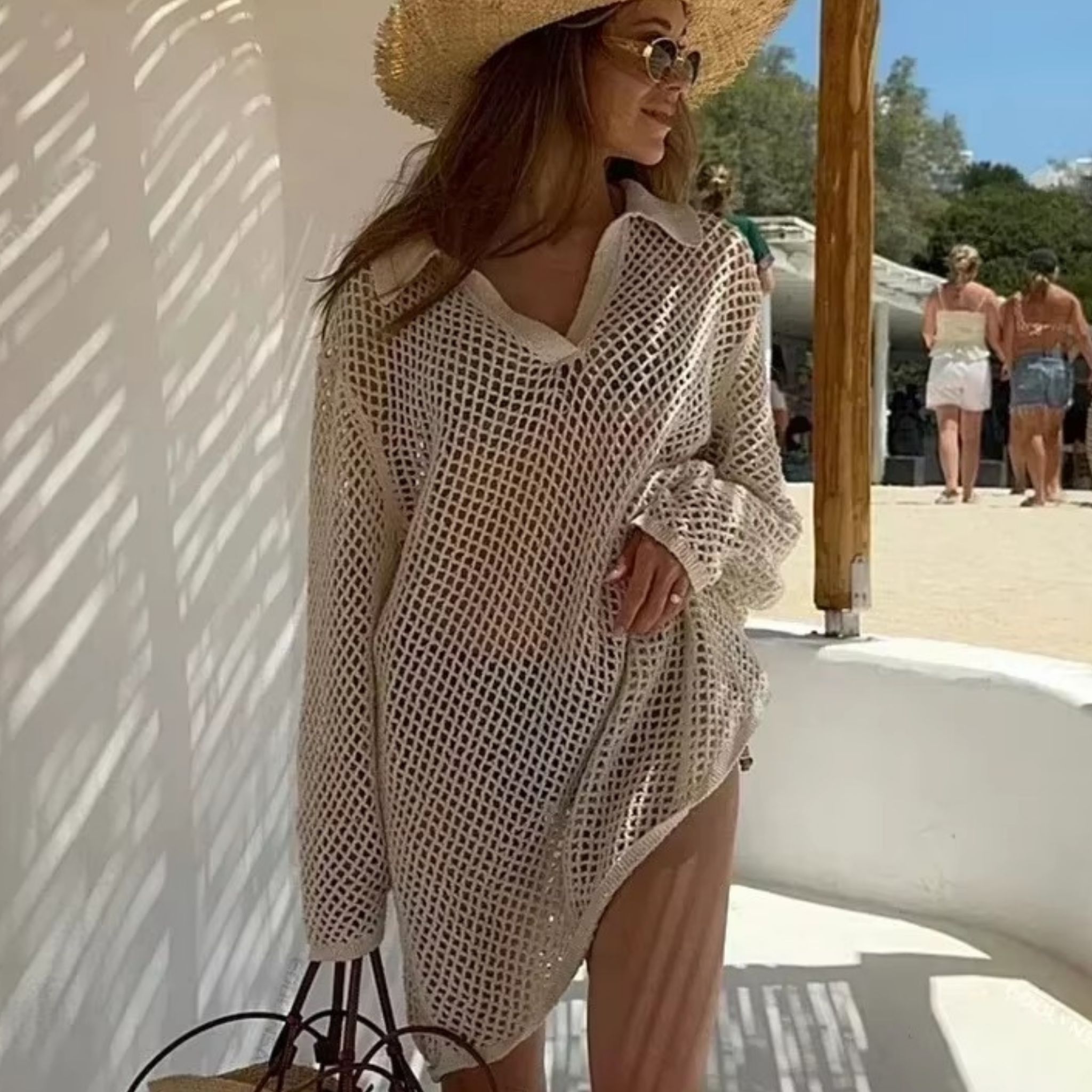 The Muse Crochet Knit Beach Cover-Up Dress