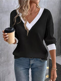 Plus Size V-Neck Long Sleeve Waffle Knit T-Shirt – Muse & Moss