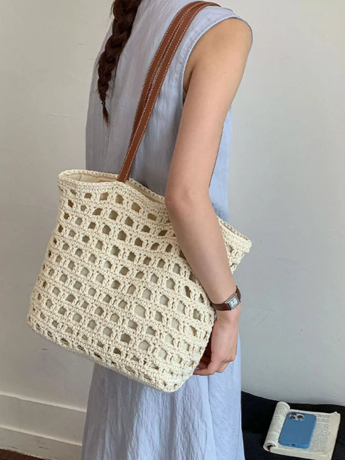 Woven Straw Handbag – detail view 10 – Muse & Moss