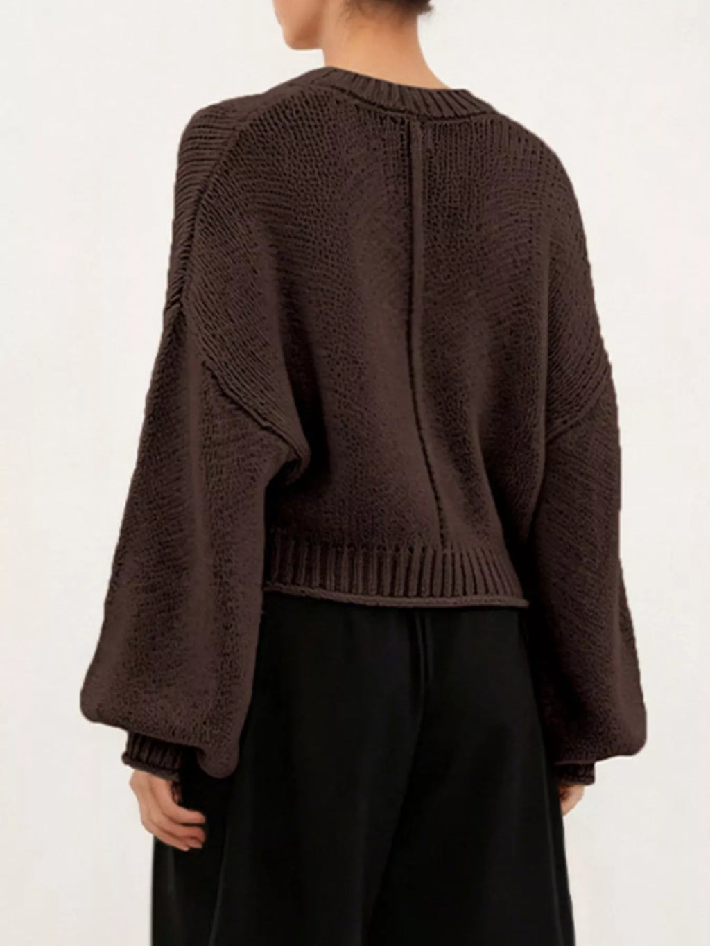 Oversized Chunky Knit Sweater – detail view 10 – Muse & Moss