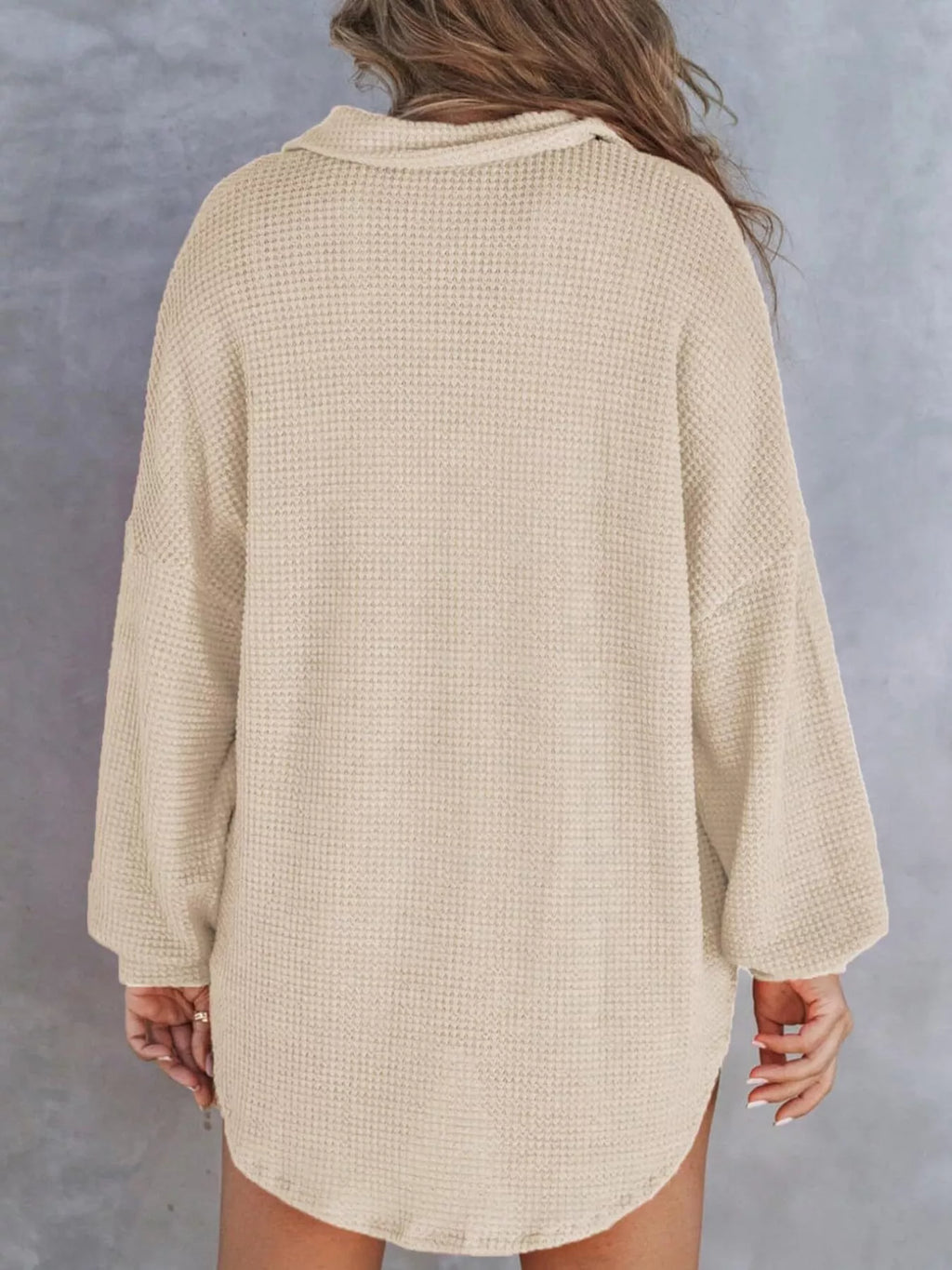 Waffle Knit Button Detail T-Shirt with Pocket – detail view 10 – Muse & Moss