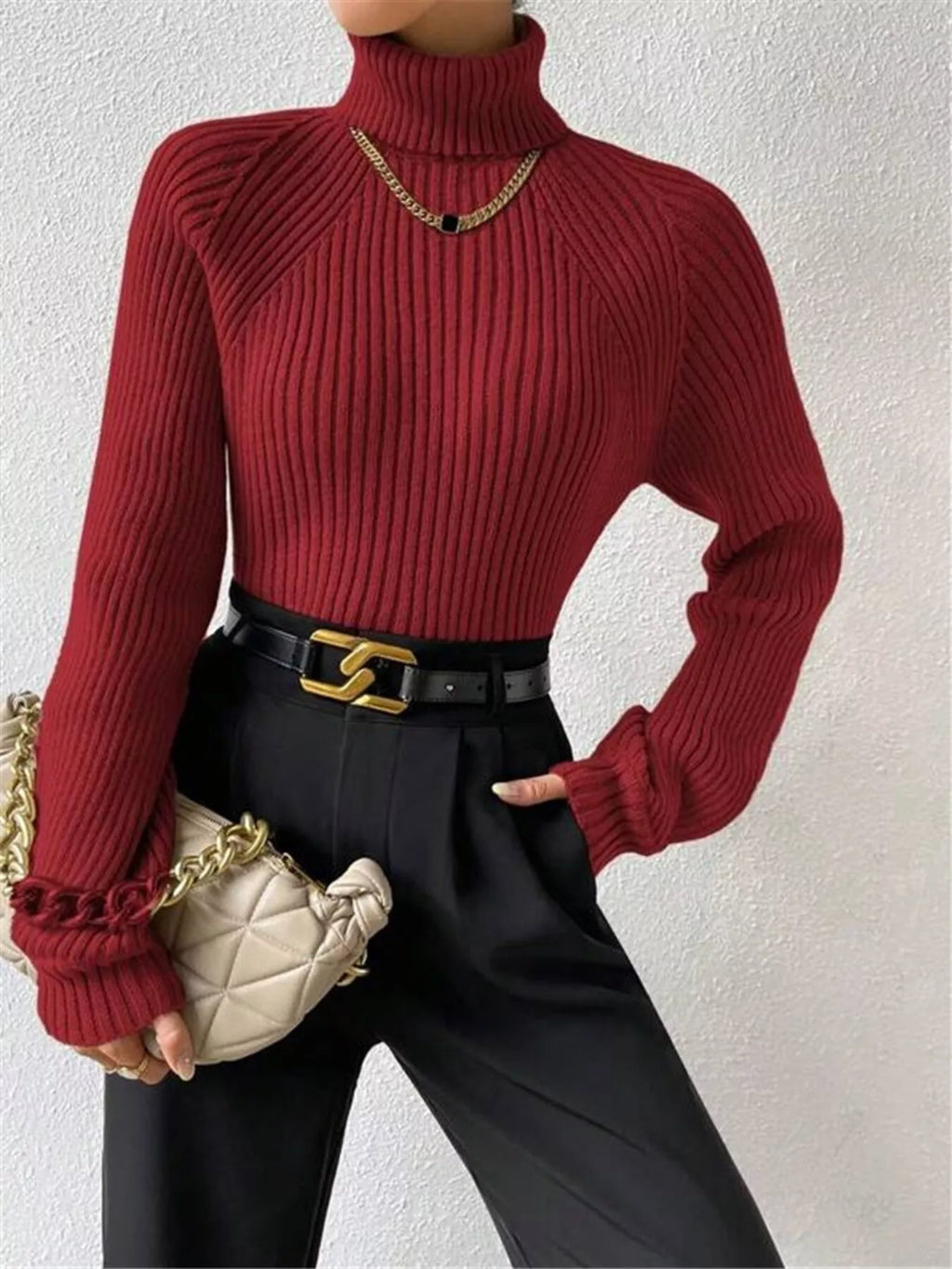 Ribbed Knit Turtleneck Sweater – Muse & Moss